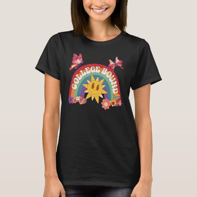 Camiseta Cute College Bound Student Pride 70's Groovy Hippy (Frente)