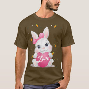 Camiseta Cute Colorful Bunny Face Tie Dye Red Heart Flower