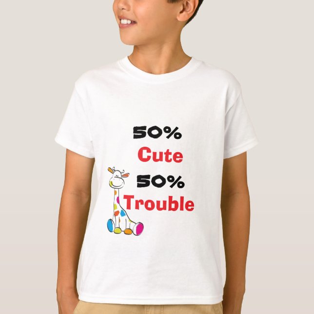 Camiseta Cute Colorful Giraffe 50% Trouble Art (Frente)