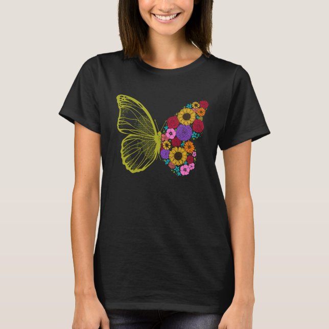 Camiseta Cute Colorful Monarch Butterfly Flower  Butterflie (Frente)