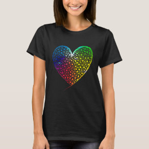 Camiseta Cute Colorido Coração de Bolinhas Internacional Di