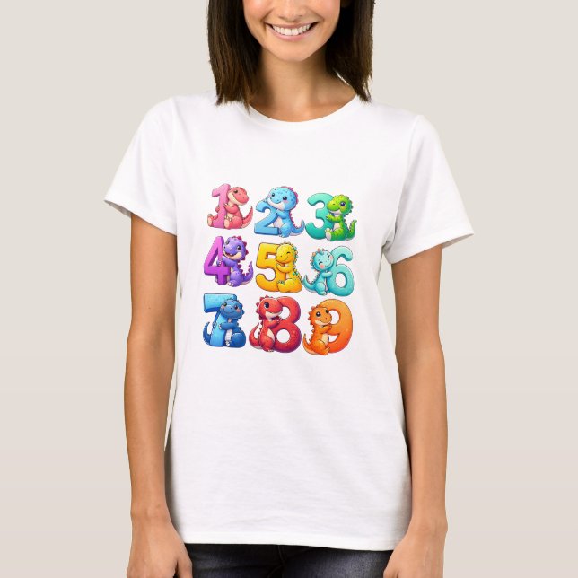 Camiseta Cute Colourful Numbers Maths T Shirt for Kids (Frente)