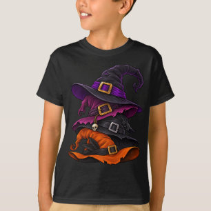 Camiseta Cute Conjuntos de Chapéus de Bruxa Assustadores de