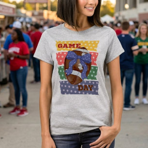 Camiseta Cute Coquette Dia de Jogo Futebol Pontinhos na M