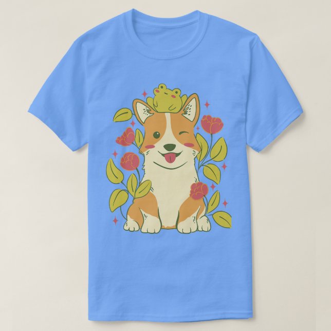 Camiseta Cute Corgi Dog And Frog-720 (Frente do Design)