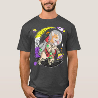Camiseta Cute Corgi Dog In Space NonBinary Agender Genderqu