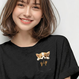 Camiseta Cute Corgi Dog Peeeking Out Fake Pocket