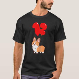 Camiseta Cute Corgi Pembroke 12 Birthday Kids Balloon Par