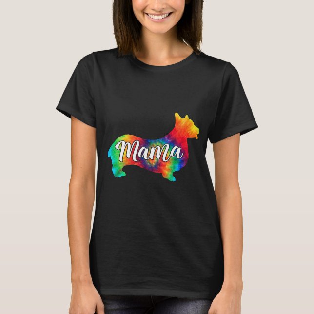 Camiseta Cute Corgi Psychedelic Art Hippy Dog Mama (Frente)