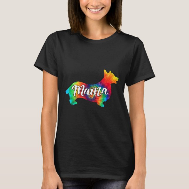 Camiseta Cute Corgi Psychedelic Art Hippy Dog Mama (Frente)