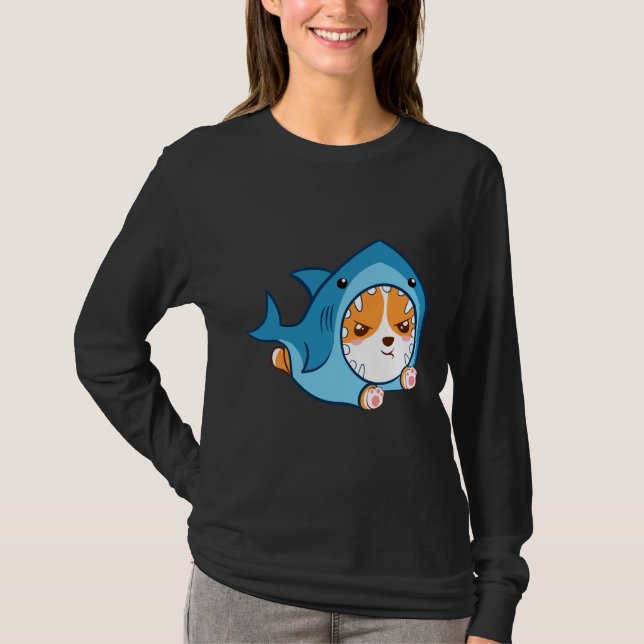 Camiseta Cute Corgi Shark (Frente)