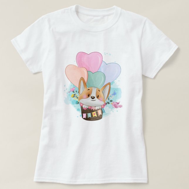 Camiseta Cute Corgi T-Shirt (Frente do Design)