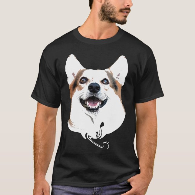Camiseta Cute Corgi Tee Pembroke Galsh Corgi Face (Frente)