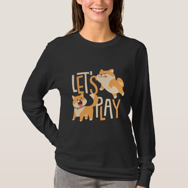 Camiseta Cute Corgis Lets Play (Frente)