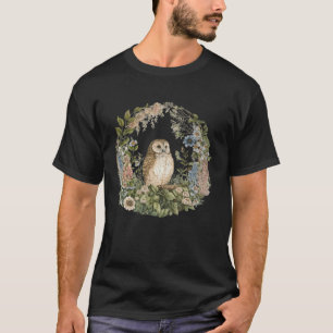 Camiseta Cute cottagecore coruja & Jardineiro de flores sil