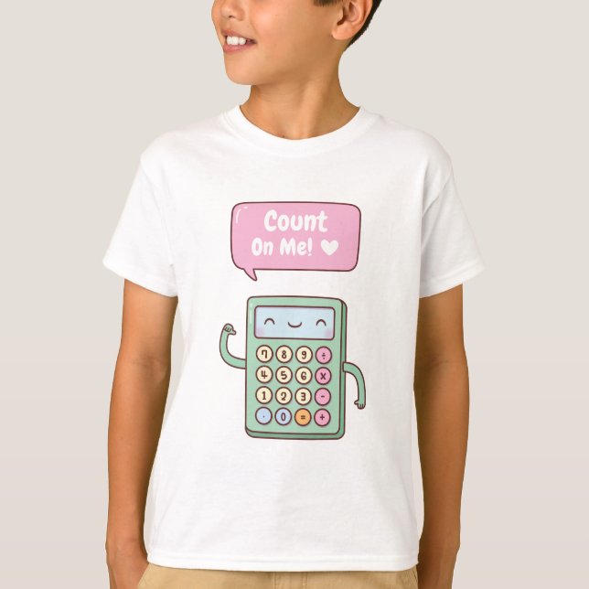 Camiseta Cute Count On Me Calculator Doodle (Frente)