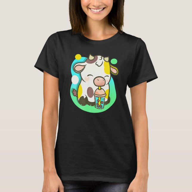 Camiseta Cute Cow Tea Bubble Tea  Cow (Frente)
