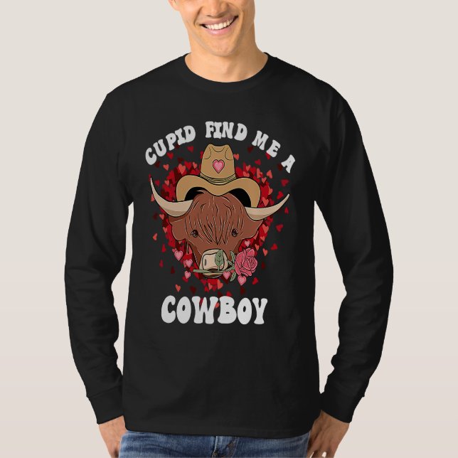 Camiseta Cute Cow Valentines Day  For Women FarmHouse Cowgi (Frente)