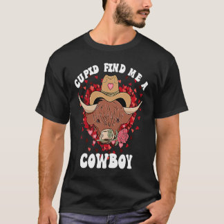 Camiseta Cute Cow Valentines Day  For Women FarmHouse Cowgi