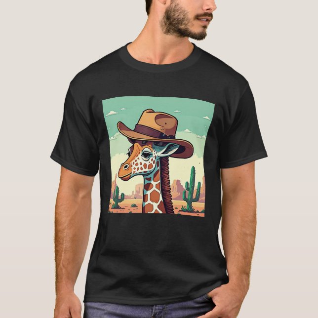 Camiseta Cute Cowboy Giraffe T-Shirt | Giraffe  (Frente)