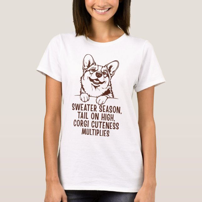 Camiseta Cute Cozy Corgi Lover Tee for Fall & Winter (Frente)