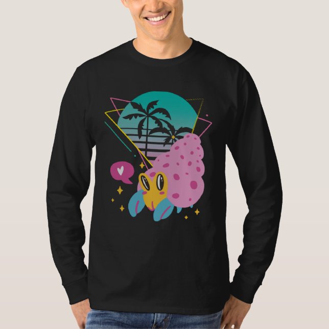 Camiseta Cute Crab with Palm trees Seafood Ocean (Frente)