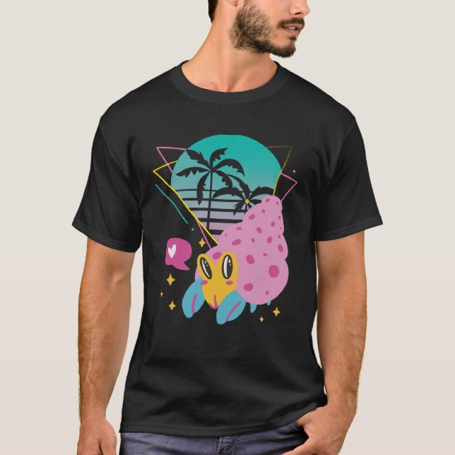 Camiseta Cute Crab with Palm trees Seafood Ocean (Frente)