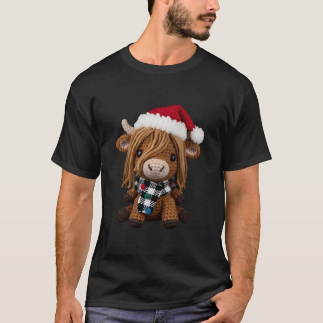 Camiseta Cute Crochet Highland Cow (Frente)