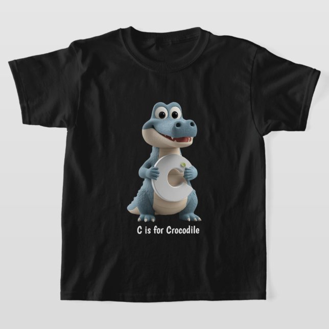 Camiseta Cute Crocodile Kids T-Shirt | C is for Crocodile A (Postura )