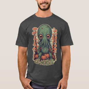 Camiseta Cute Cthulhu em Pumpkin Patch Vintage Style Tee