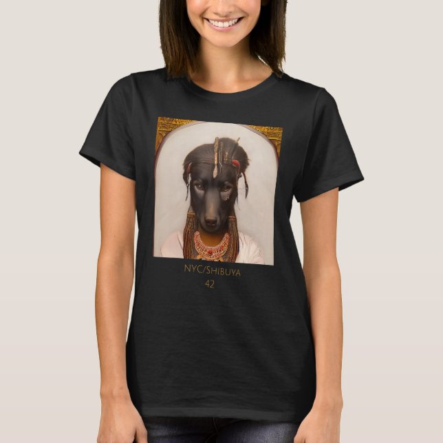 Camiseta Cute cuddly   face portrait of an Ancient dog as C (Frente)