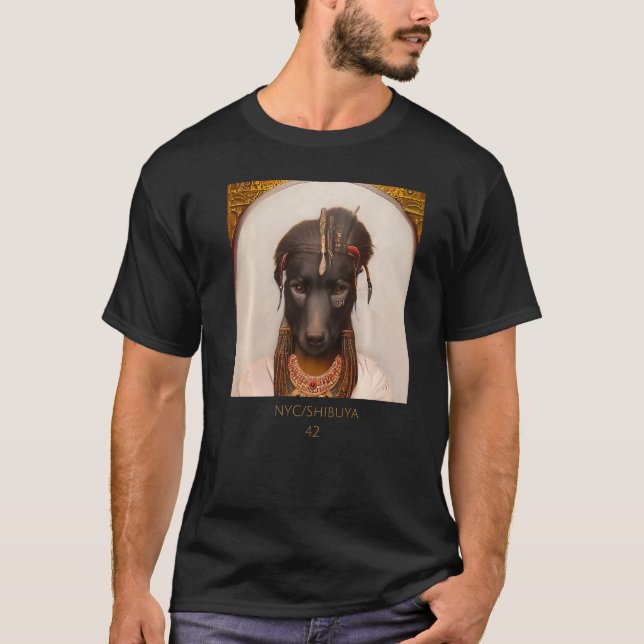 Camiseta Cute cuddly  face portrait of an Ancient dog as Cl (Frente)
