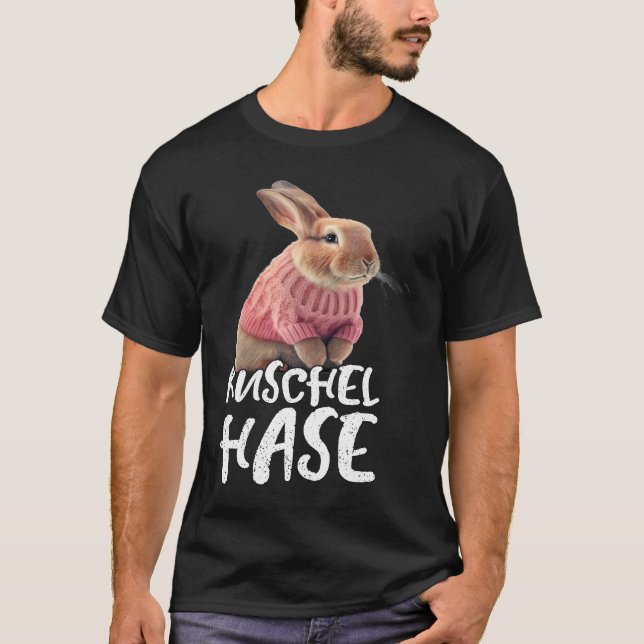 Camiseta Cute cuddly rabbit winter ski rabbit (Frente)