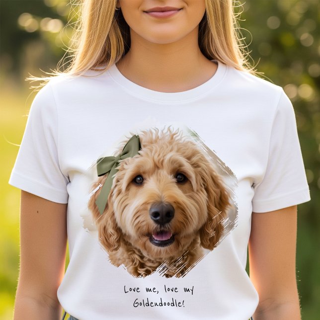 Camiseta Cute Custom Photo Paint Brushstroke I Love Dogs (Criador carregado)
