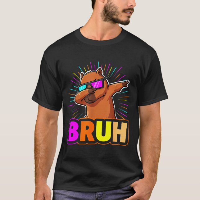 Camiseta Cute Dabbing Capybara Funny Animal Meme Capy Lover (Frente)