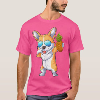 Camiseta Cute Dabbing Corgi Dog Pineapple Tropical Fruit Su