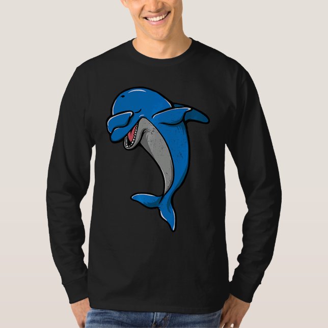 Camiseta Cute Dabbing Dolphin Funny Sea Animal Whale Men Wo (Frente)