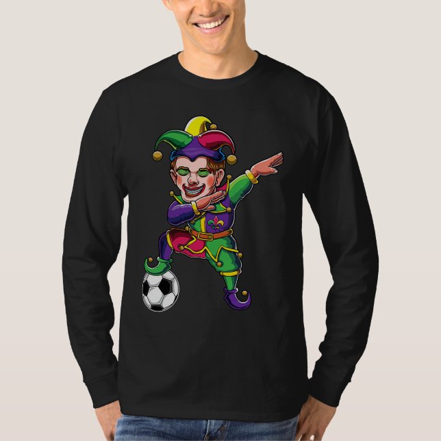 Camiseta Cute Dabbing Mardi Gras Jester Soccer Lover Dab Co (Frente)