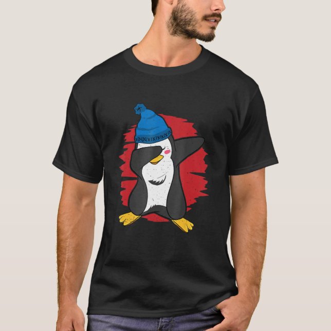 Camiseta Cute Dabbing Penguin (Frente)