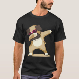Camiseta Cute Dabbing Pug Clássico 731