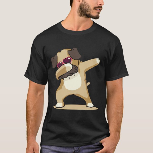 Camiseta Cute Dabbing Pug Clássico 731 (Frente)
