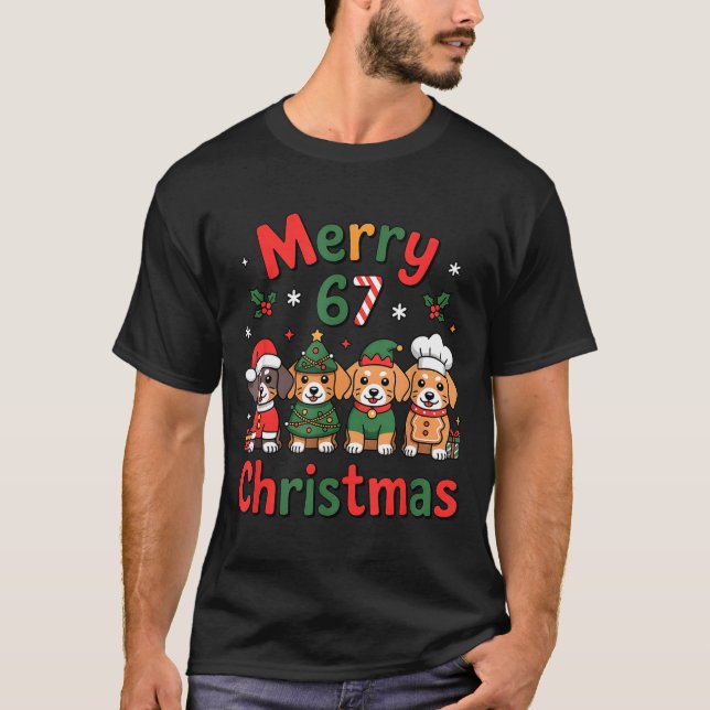 Camiseta Cute Dachshund Christmas Design Funny Holiday Dog  (Frente)