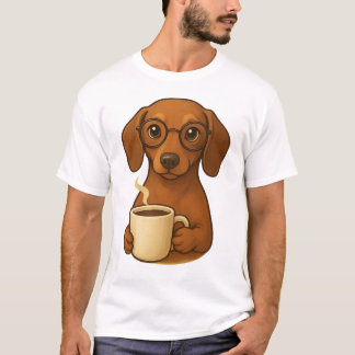 Camiseta Cute Dachshund Coffee Lover T-Shirt – Funny Sausag