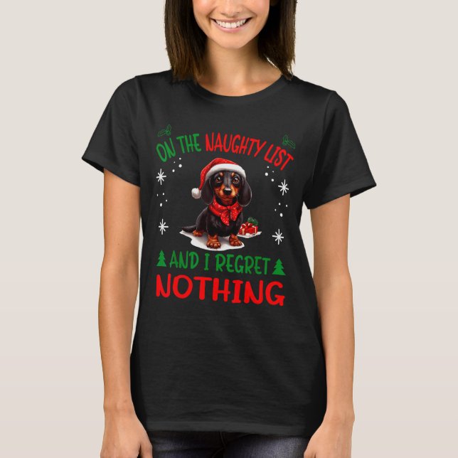 Camiseta Cute Dachshund Wiener Doxie Dog Dog Christmas On T (Frente)
