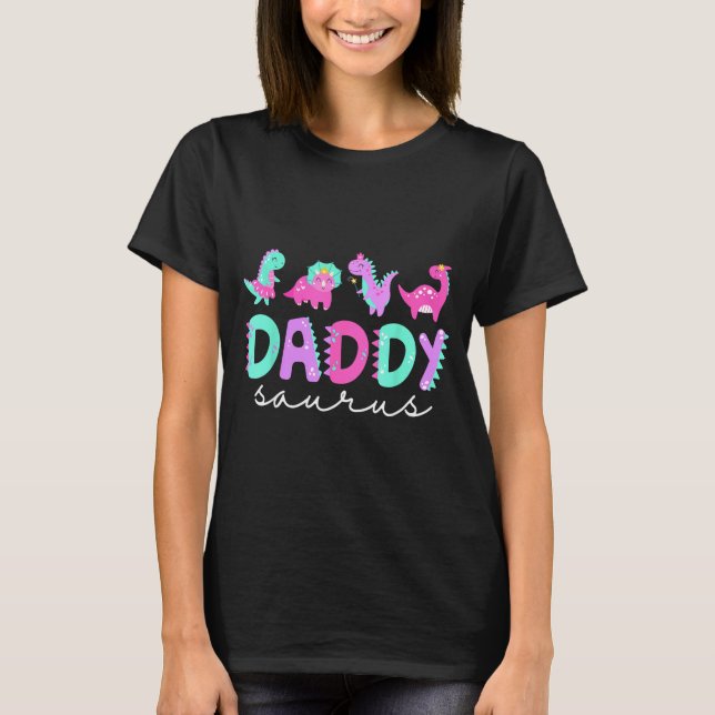 Camiseta Cute Daddy Saurus Dad Dinosaur Birthday Boy Girl F (Frente)