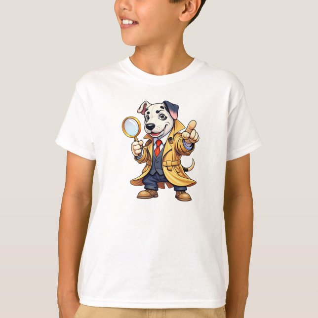 Camiseta Cute Dalmatian Detective Mascot (Frente)