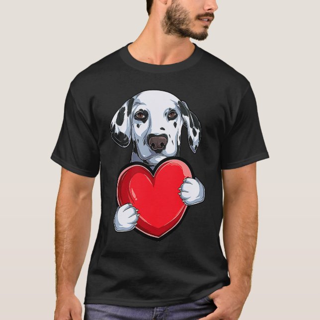 Camiseta Cute Dalmatian Valentine's Day Dog  Dalmatian (Frente)