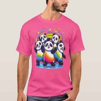 Camiseta Cute Dancing Rainbow Pandas Edm Festival