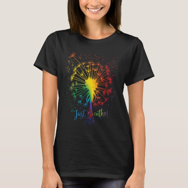 Camiseta Cute Dandelion Just Tattoo Arrow Breathe Rainbow (Frente)