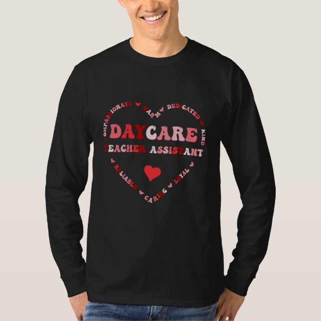 Camiseta Cute Daycare Teacher Assistant Valentines Day Hear (Frente)